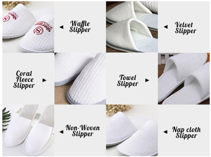 Custom Closed Toe White Poly Terry Disposable Slippers for Hotel Spa Wedding Hospital Travelling Airline Events - Image 8