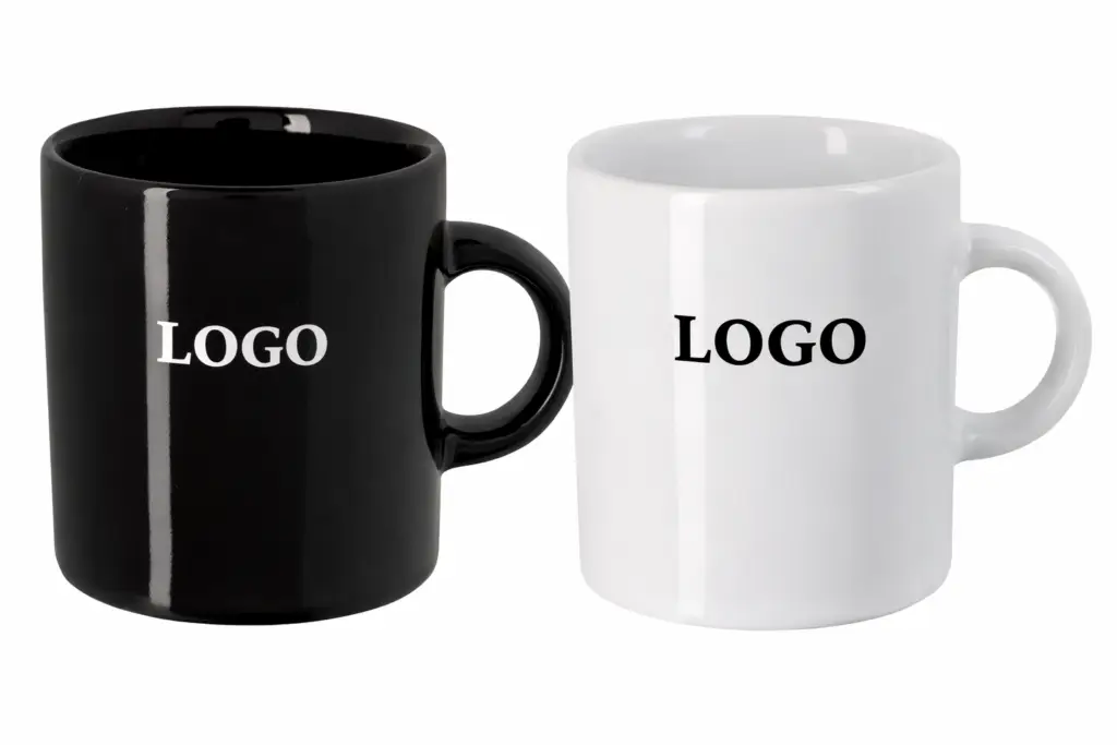 3 oz Black and White Promotional Ceramic Espresso Cup for Branding