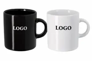 3 oz Black and White Promotional Ceramic Espresso Cup for Branding