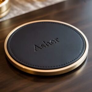 Hotel Disposable Round Leather Drinking Coaster for Hospitality.