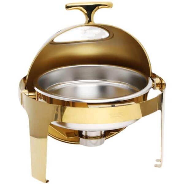 YITIAN Gold Round Roll Top Visible Chafing Dish