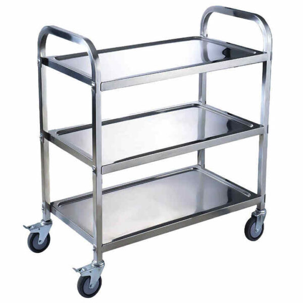 HOT TREND Vintage Deluxe 2-Tier Tray Rolling Serving Cart