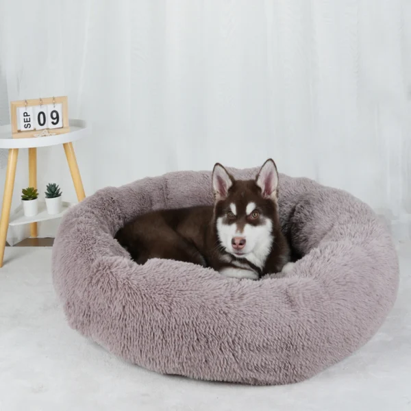 Calming Donut Pet Bed (Plush, Washable)